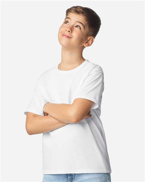Youth Light Cotton T-Shirt - OnModelSide - B04660002 - White