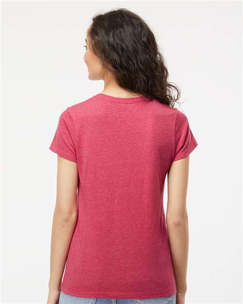 Women's Gold Soft Touch T-Shirt - OnModelBack - B01642312 - Heather Pink