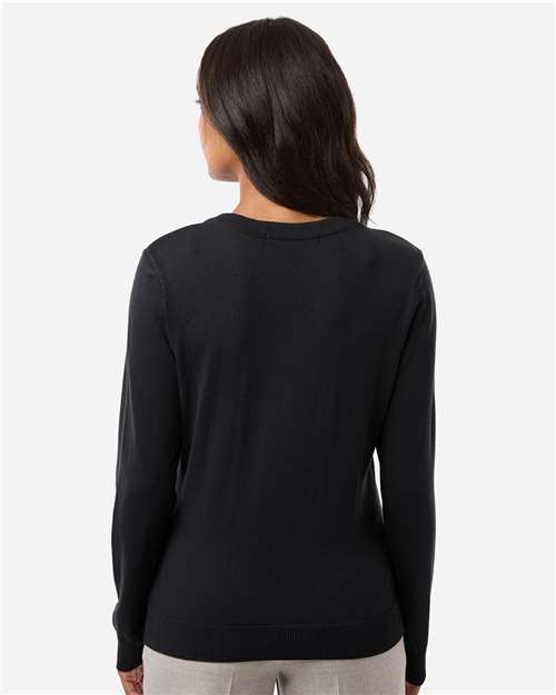 Women's New Classics V-Neck Sweater - OnModelBack - B012B2502 - Black