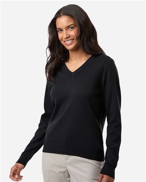Women's New Classics V-Neck Sweater - OnModelFront - B012B2502 - Black