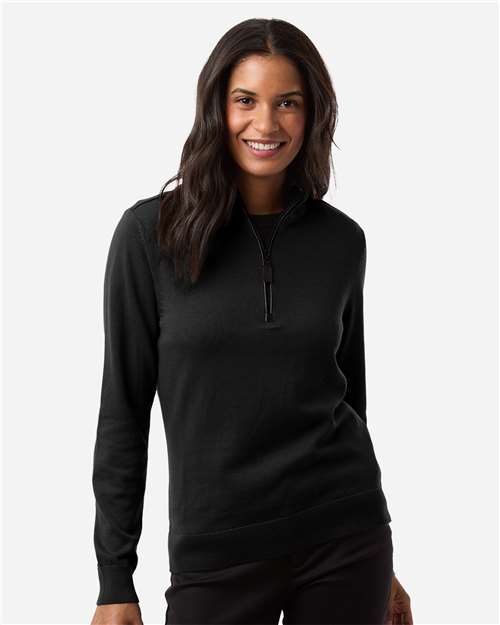 Women's New Classics Quarter-Zip Sweater - OnModelFront - B014B2502 - Black
