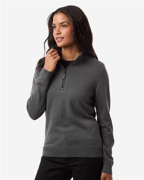 Women's New Classics Quarter-Zip Sweater - OnModelSide - B014B2582 - Graphite
