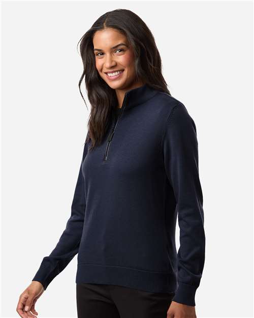 Women's New Classics Quarter-Zip Sweater - OnModelSide - B014B2652 - Navy