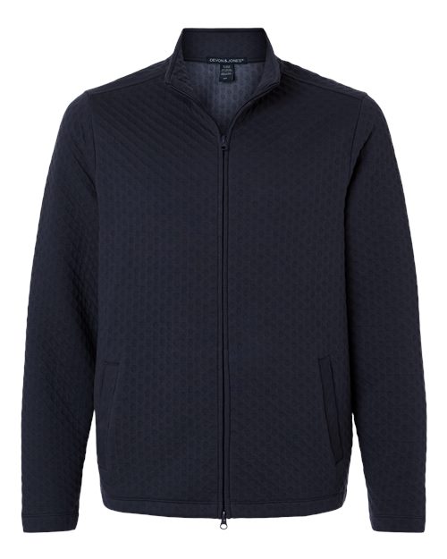Men's Berkley Textured Full-Zip Jacket - Front - B016B2653 - Navy