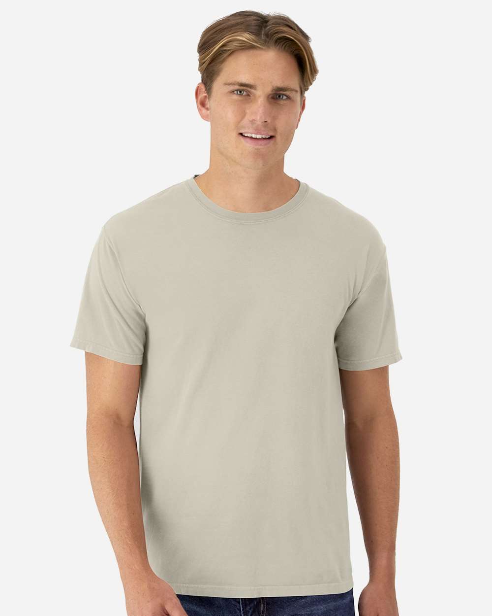 Garment-Dyed T-Shirt - OnModelFront - B35100993 - Pebblestone