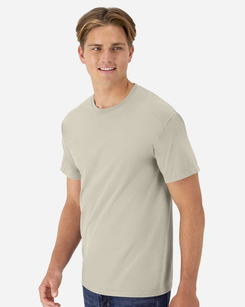 Garment-Dyed T-Shirt - OnModelSide - B35100993 - Pebblestone