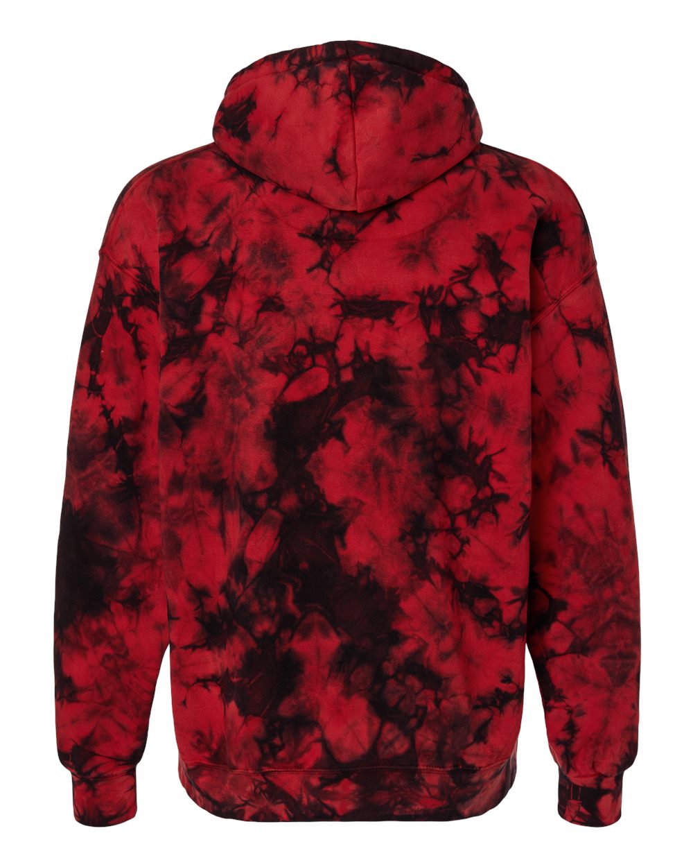 Unisex Crystal Wash Hooded Sweatshirt - Back - B13302703 - Crystal Red/ Black