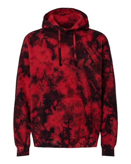 Unisex Crystal Wash Hooded Sweatshirt - Front - B13302703 - Crystal Red/ Black