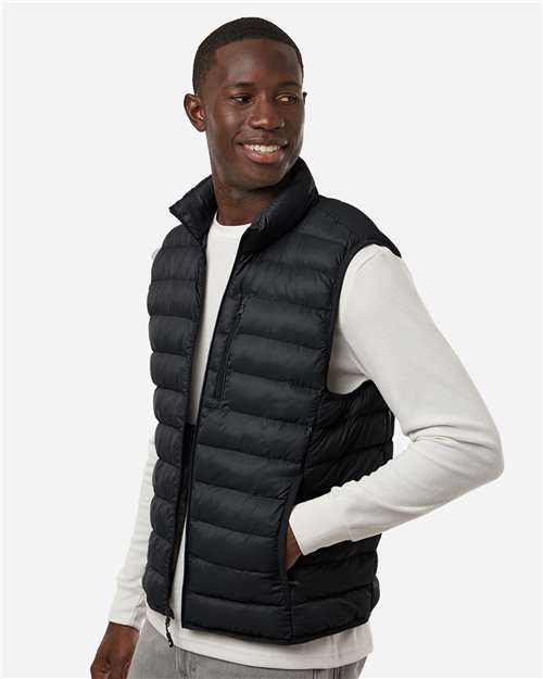 Men's Lightweight Poly-filled Packable Vest - OnModelSide - B18852503 - Black