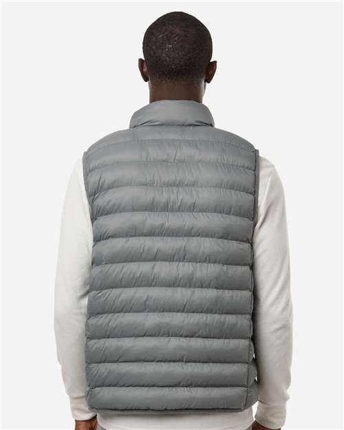 Men's Lightweight Poly-filled Packable Vest - OnModelBack - B18852093 - Chelsea Grey