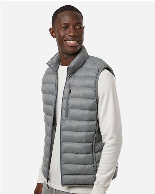 Men's Lightweight Poly-filled Packable Vest - OnModelSide - B18852093 - Chelsea Grey