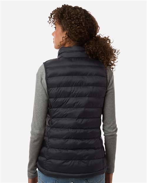 Women's Lightweight Poly-filled Packable Vest - OnModelBack - B18952503 - Black
