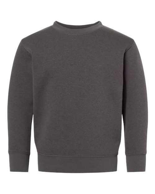 Toddler Fleece Crewneck Sweatshirt - Front - B32938593 - Charcoal