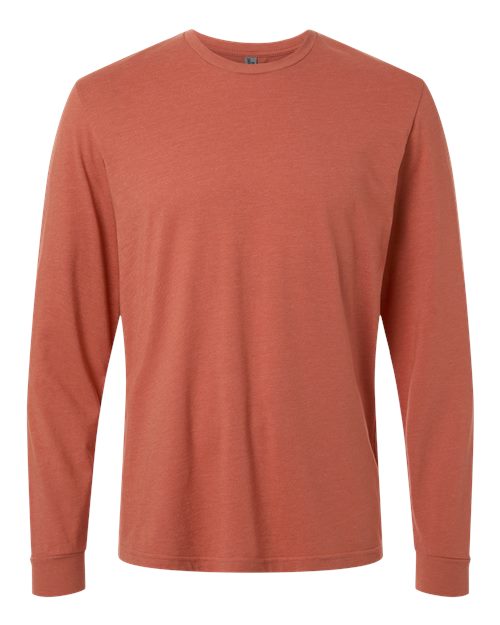 Unisex CVC Long Sleeve T-Shirt - Front - B03618962 - Heather Redwood