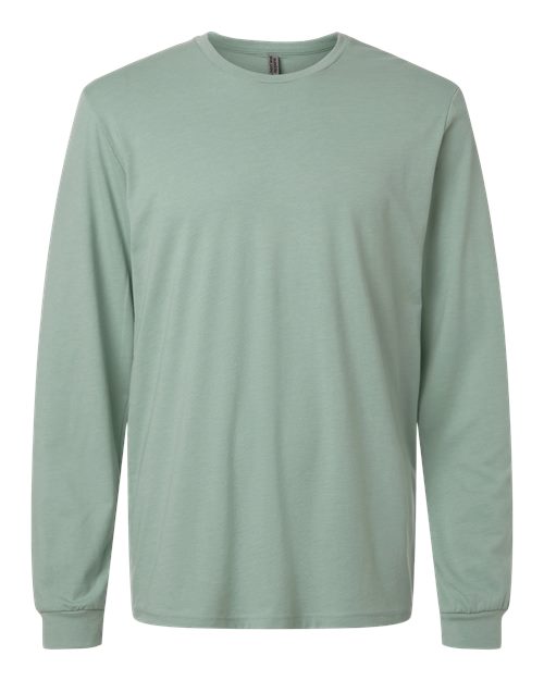Unisex CVC Long Sleeve T-Shirt - Front - B03618992 - Heather Seafoam