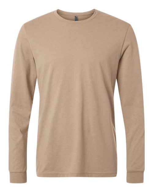 Unisex CVC Long Sleeve T-Shirt - Front - B03618952 - Heather Tan