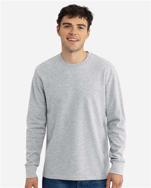Unisex Ideal Thermal Long Sleeve T-Shirt - OnModelFront - B00018022 - Heather Grey