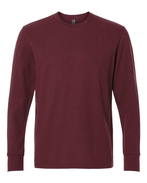 Unisex Ideal Thermal Long Sleeve T-Shirt - Front - B00018532 - Maroon