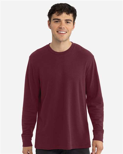 Unisex Ideal Thermal Long Sleeve T-Shirt - OnModelFront - B00018532 - Maroon