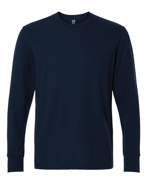 Unisex Ideal Thermal Long Sleeve T-Shirt - Front - B00018652 - Midnight Navy