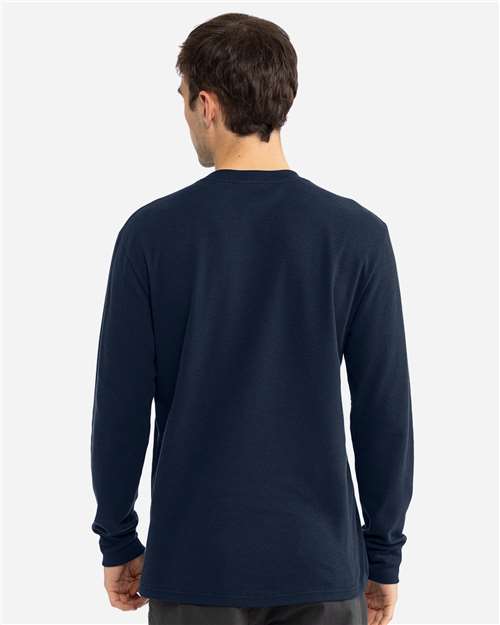 Unisex Ideal Thermal Long Sleeve T-Shirt - OnModelBack - B00018652 - Midnight Navy