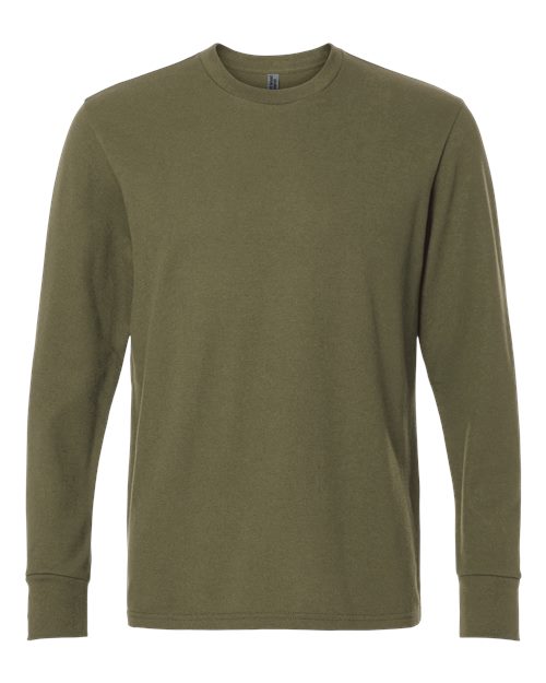 Unisex Ideal Thermal Long Sleeve T-Shirt - Front - B00018902 - Military Green