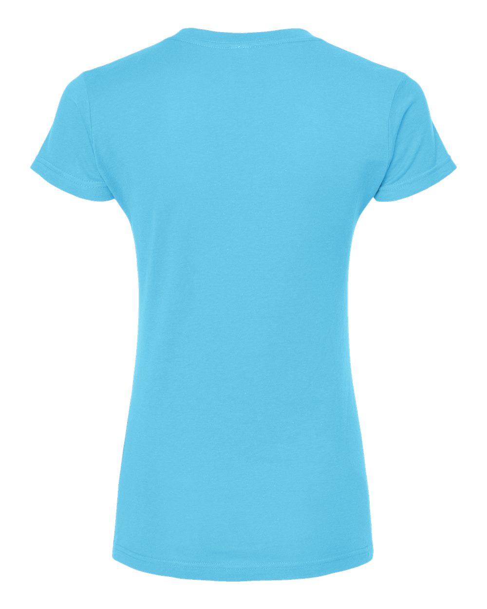 Women's Fine Jersey V-Neck T-Shirt - Back - B20259042 - Aqua