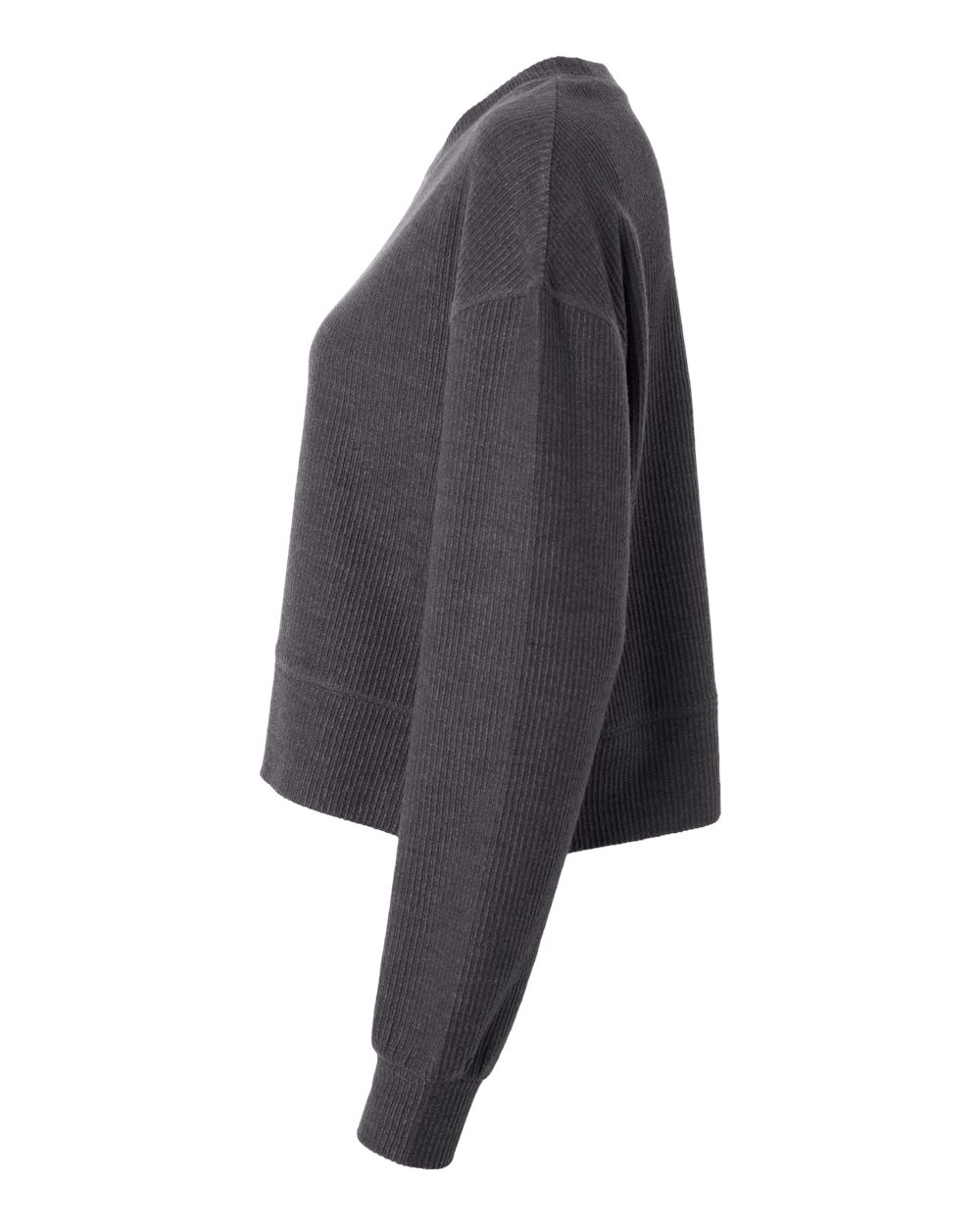 Women's Ribbed Knit Cropped Boxy Crew - DirectSide - B21803502 - Black