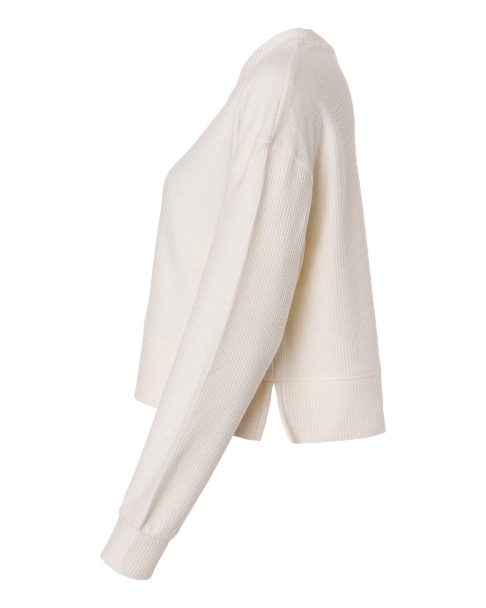 Women's Ribbed Knit Cropped Boxy Crew - DirectSide - B21803242 - Natural