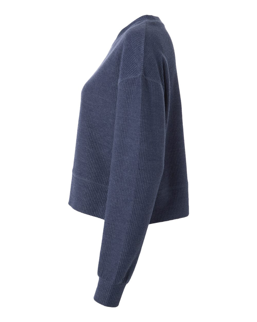 Women's Ribbed Knit Cropped Boxy Crew - DirectSide - B21803652 - Navy
