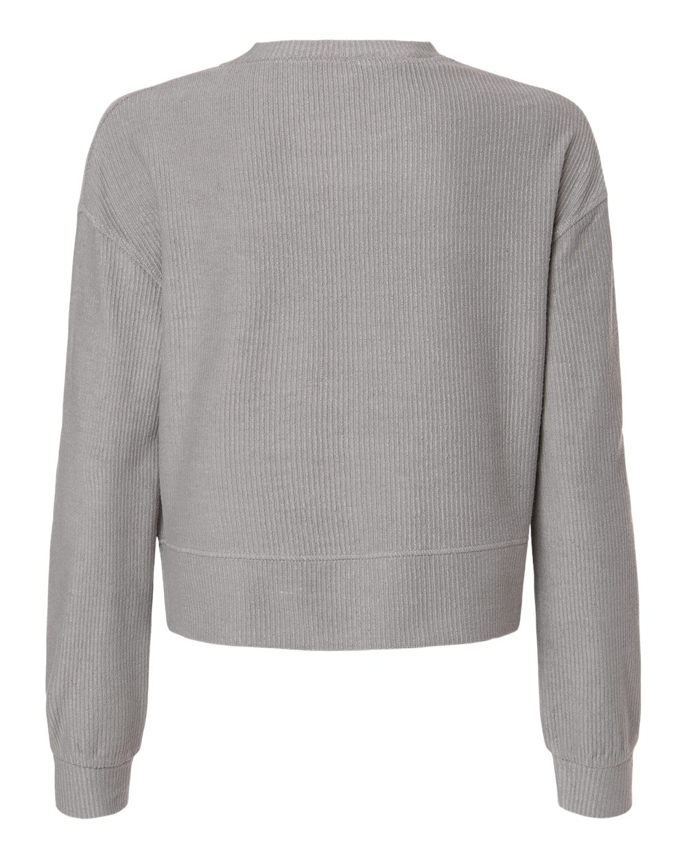 Women's Ribbed Knit Cropped Boxy Crew - Back - B21803092 - Oxford