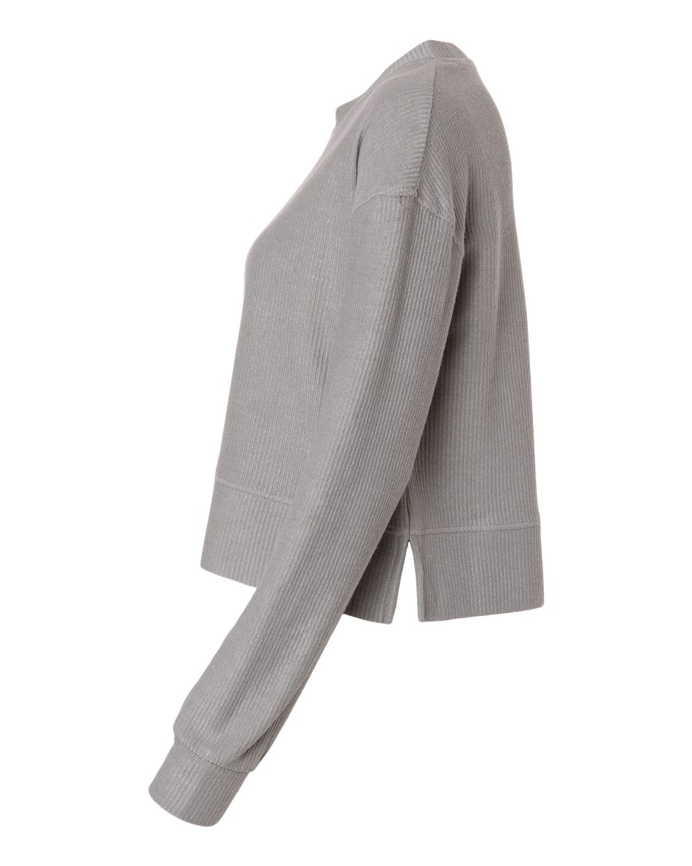 Women's Ribbed Knit Cropped Boxy Crew - DirectSide - B21803092 - Oxford