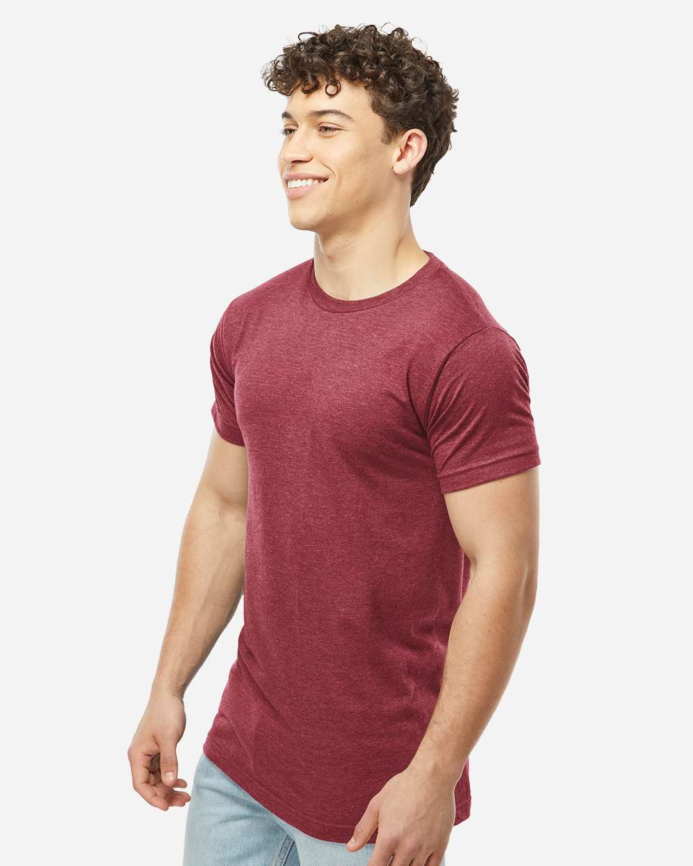 Fine Jersey T-Shirt - OnModelSide - B10259542 - Heather Cardinal