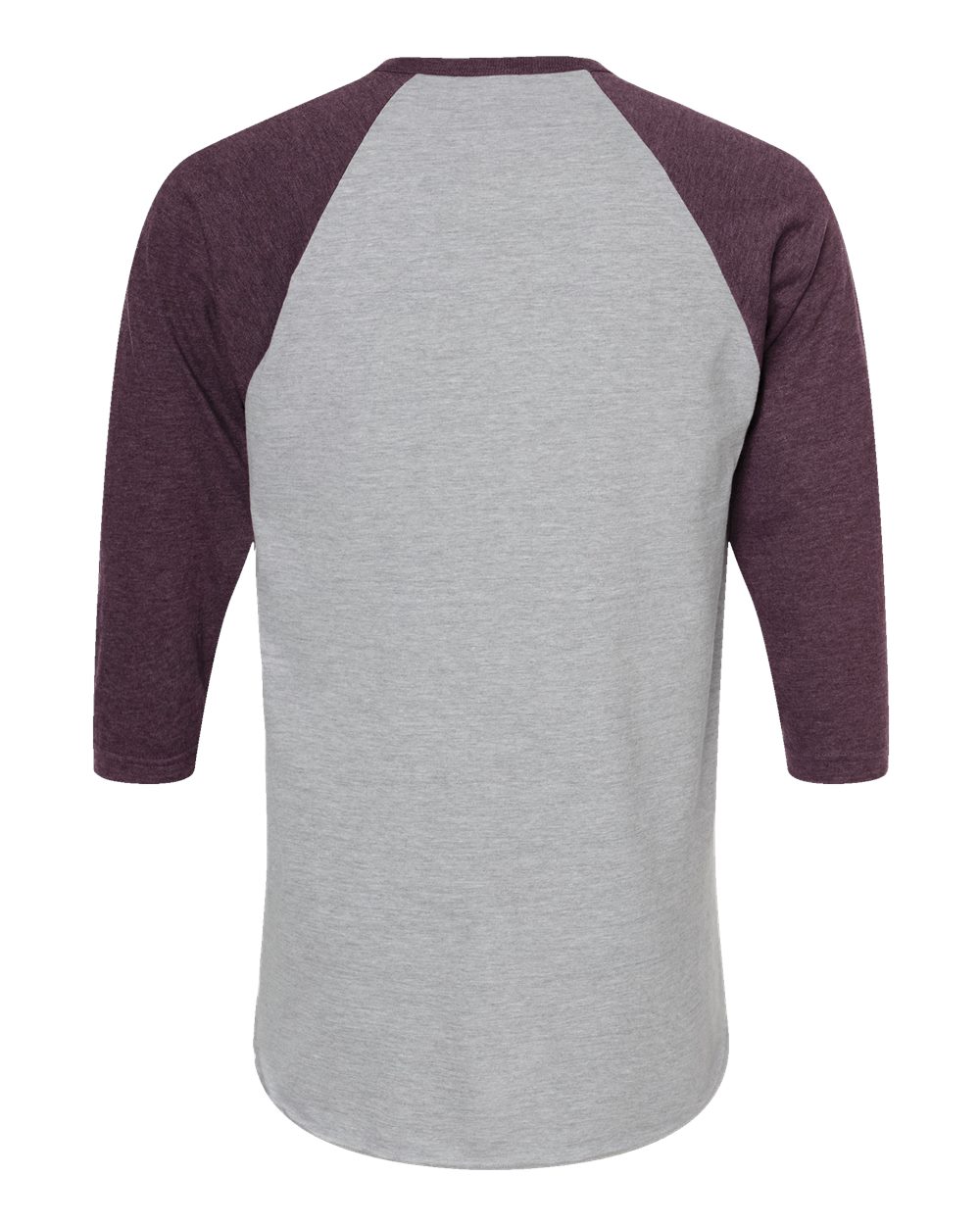 Fine Jersey Raglan T-Shirt - Back - B30359532 - Heather Grey/ Heather Maroon