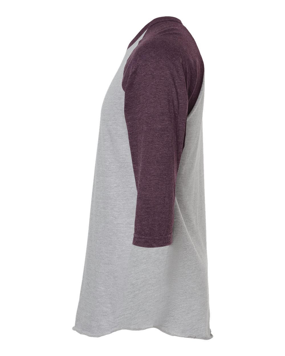 Fine Jersey Raglan T-Shirt - DirectSide - B30359532 - Heather Grey/ Heather Maroon