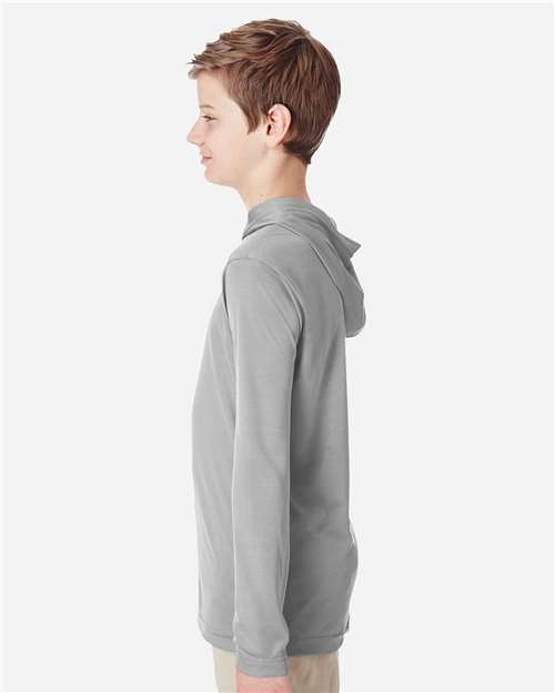 Youth Zone Performance Hooded T-Shirt - OnModelSide - B713D9093 - Sport Silver