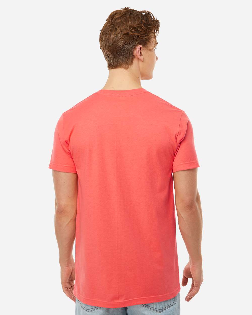 Fine Jersey T-Shirt - OnModelBack - B10259632 - Bright Coral
