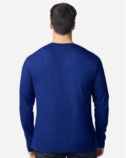 Unisex Softstyle® Long Sleeve T-Shirt - OnModelBack - B05660423 - Fan Deep Royal