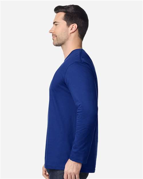 Unisex Softstyle® Long Sleeve T-Shirt - OnModelSide - B05660423 - Fan Deep Royal