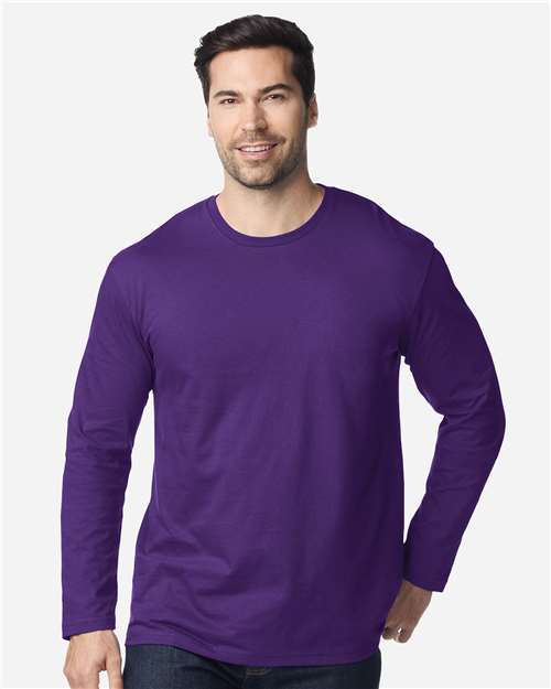 Unisex Softstyle® Long Sleeve T-Shirt - OnModelFront - B05660473 - Purple