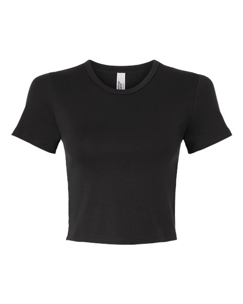 Women's Baby Rib Cropped Tee - Front - B04127503 - Black