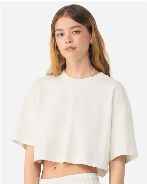 Women's Garment-Dyed Cropped Tee - OnModelFront - B09206003 - Vintage White