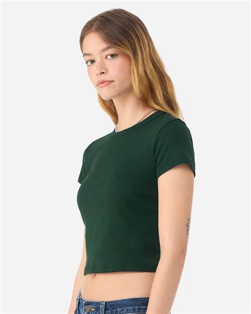 Women's Micro Rib Baby Tee - OnModelSide - B15706542 - Solid Forest Blend
