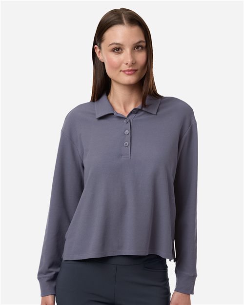 Women's Beyond Long Sleeve Loose Polo - styleImage
