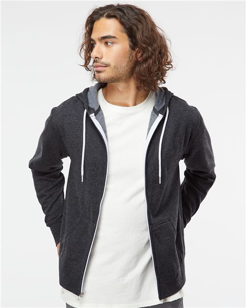 Lightweight Full-Zip Hooded Sweatshirt - styleImage