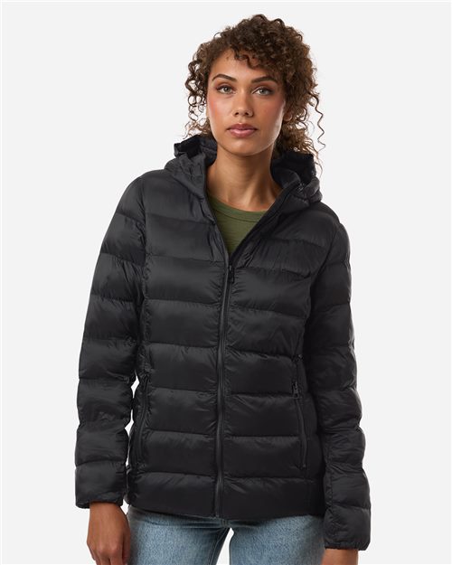 Women's Lightweight Poly-filled Hooded Puffer Jacket - styleImage