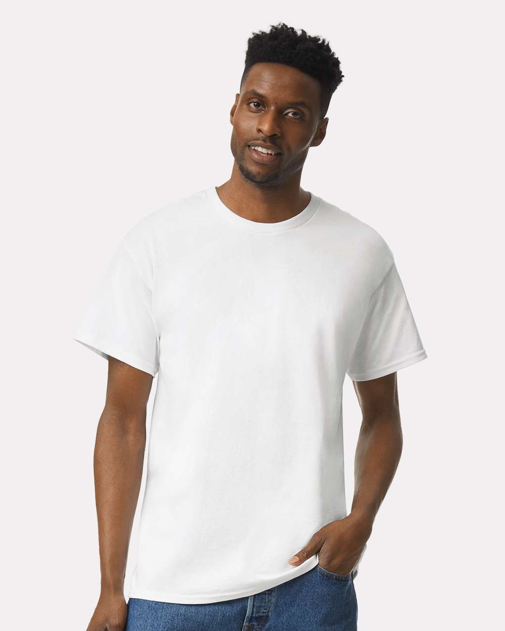 Ultra Cotton® T-Shirt - OnModelFront - B00760013 - PFD White