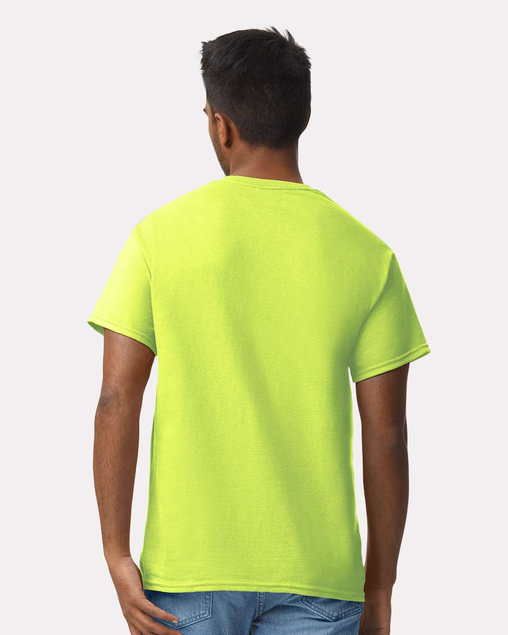 Ultra Cotton® T-Shirt - OnModelBack - B00760163 - Safety Green