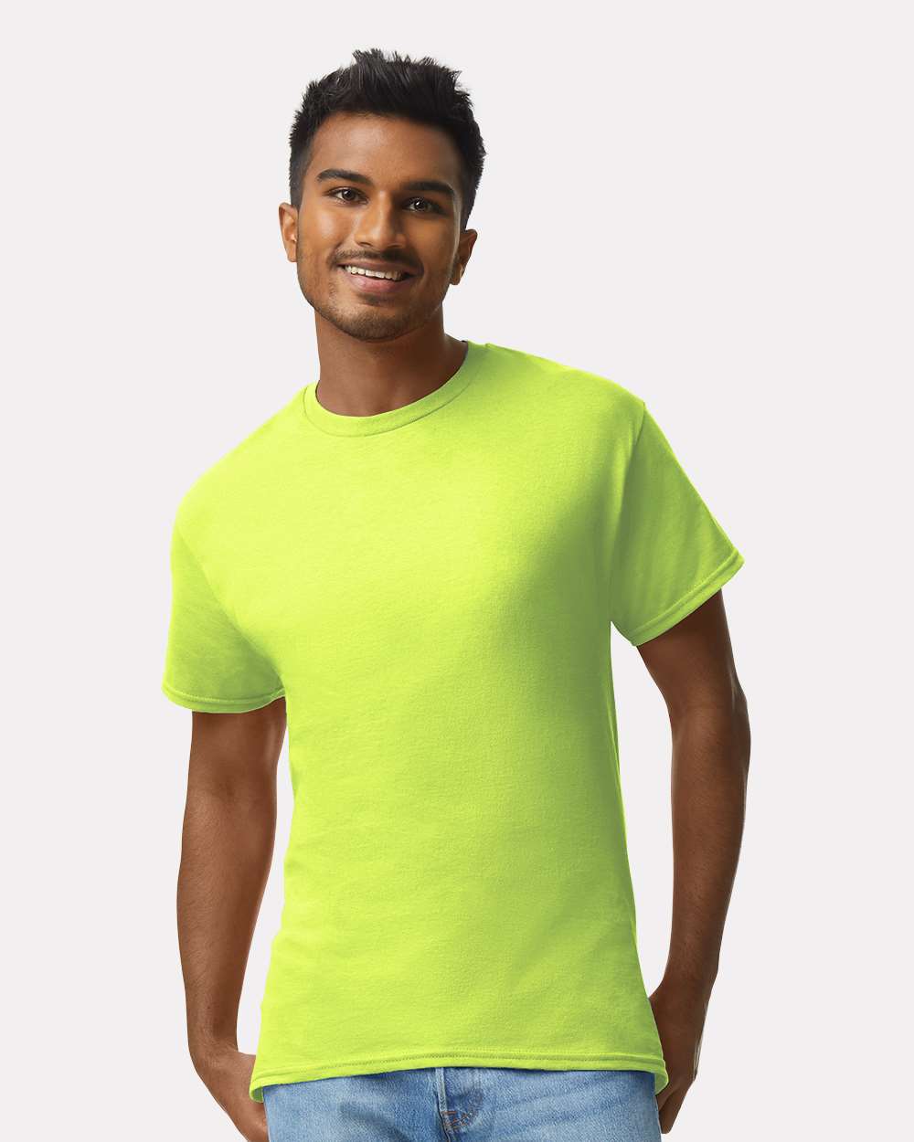 Ultra Cotton® T-Shirt - OnModelFront - B00760163 - Safety Green