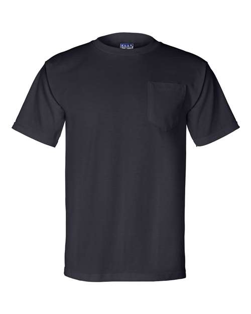 Unisex Union-Made Pocket T-Shirt - Front - B03879659 - Navy